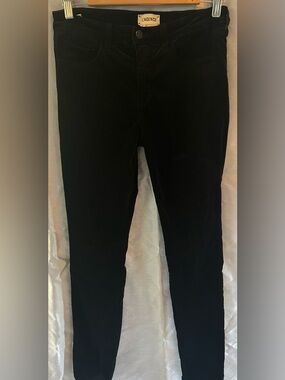 L'AGENCE Black Velvet High-Rise Slim Pants spandex blend front & back pockets 27